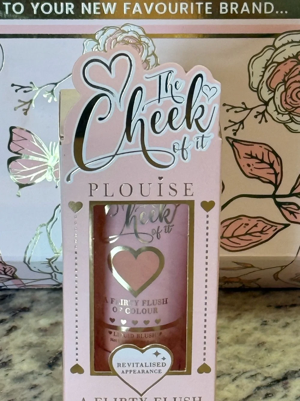 P. Louise  The Cheek of It Liquid Blush - Ballet Slipper.  See pics. Box Bent.